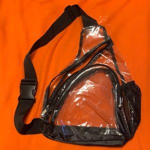 Clear plastic messenger bag